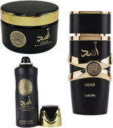 Kit Asad Lattafa - Perfume, Pasta Hidratante e Spray corporal
